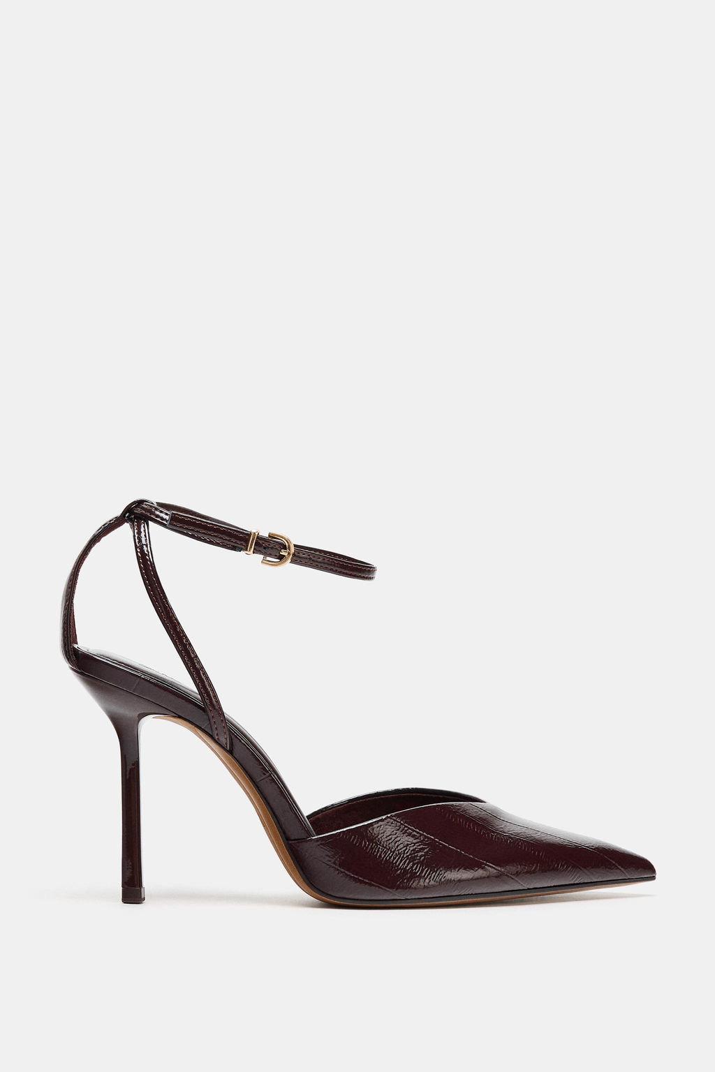 FAUX-PATENT SLINGBACK SHOES WITH STRAPS - Zara фото 4