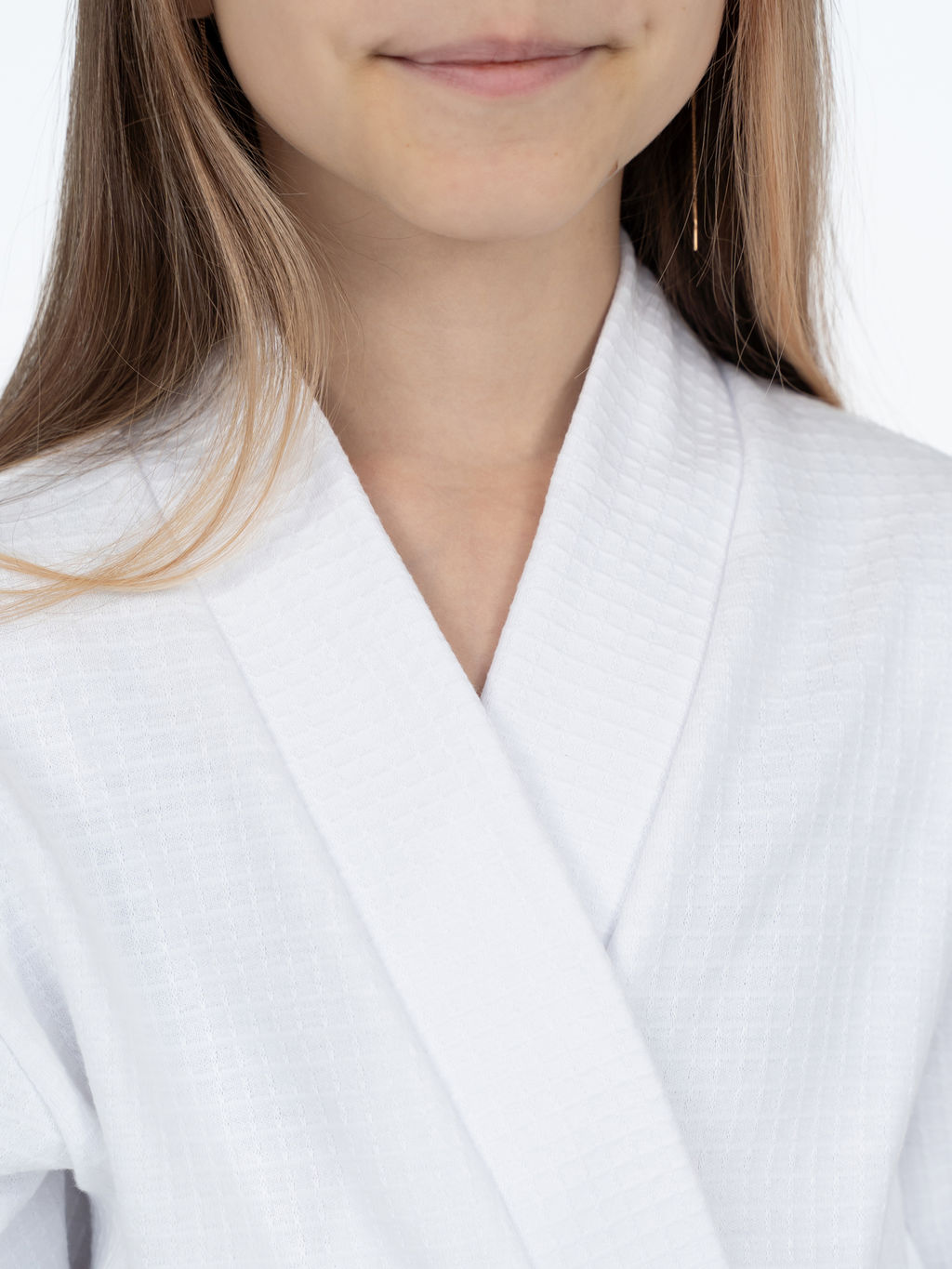 Халат детский белый  вафельный 913 (122, 64)