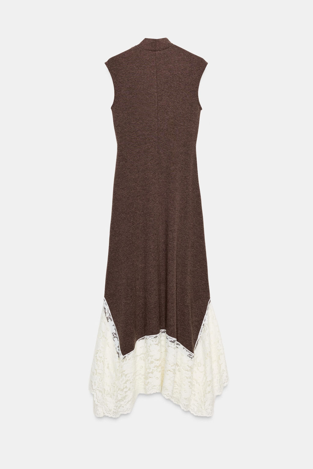 LONG DRESS WITH CONTRAST LACE - Zara фото 7