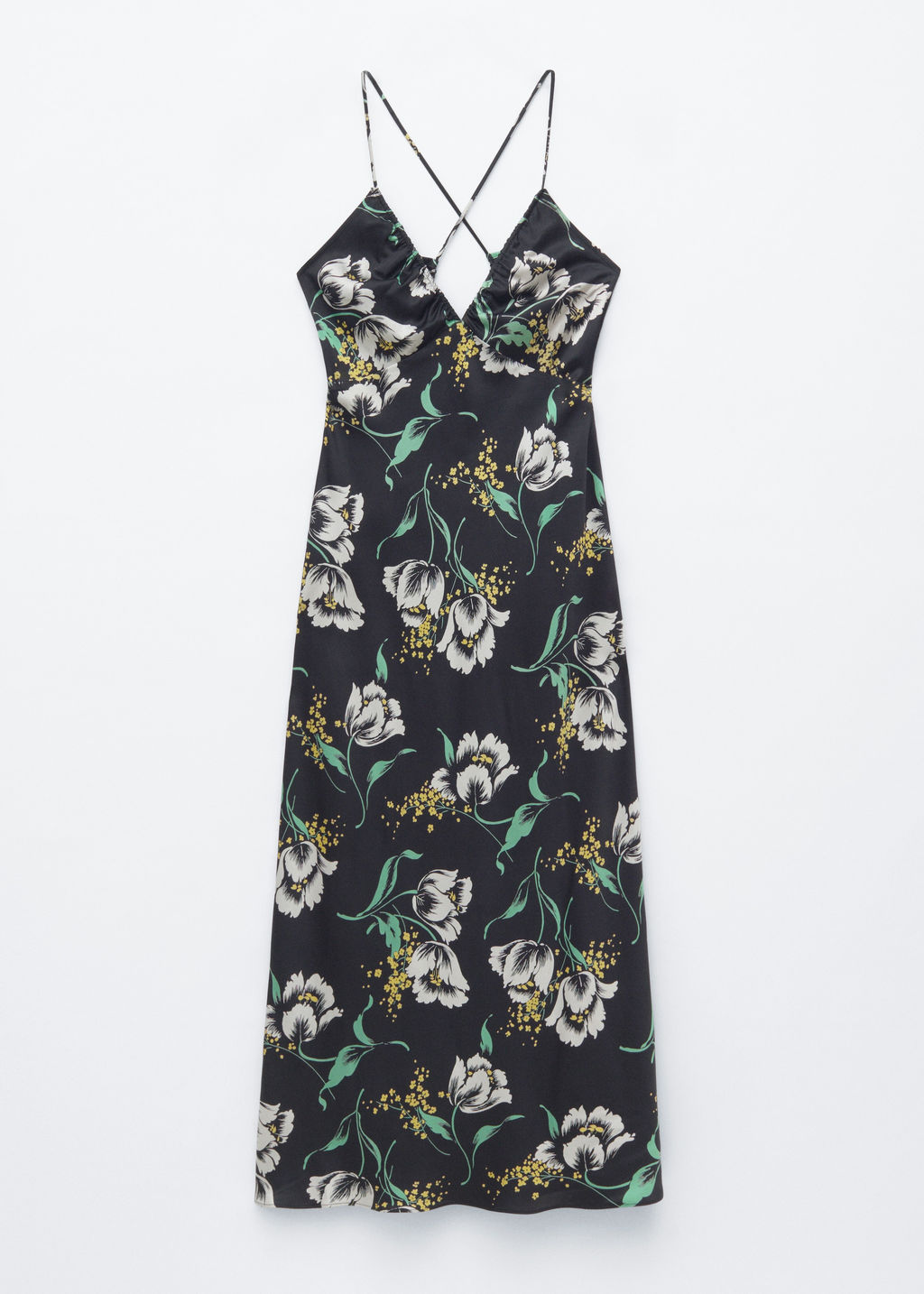 Vestido midi lencero de sat?n