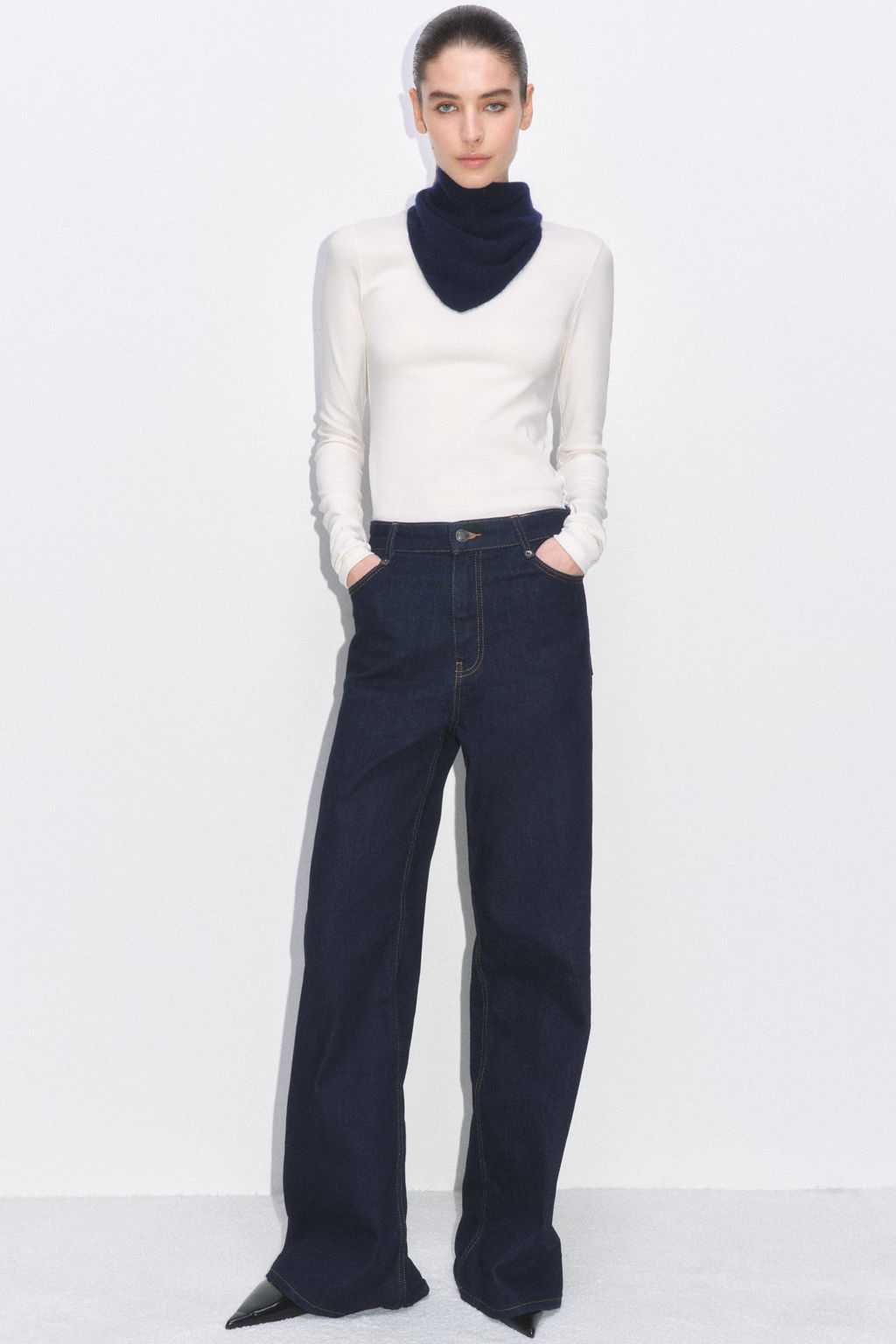 JEANS ZW COLLECTION WIDE LEG TIRO ALTO / Azul