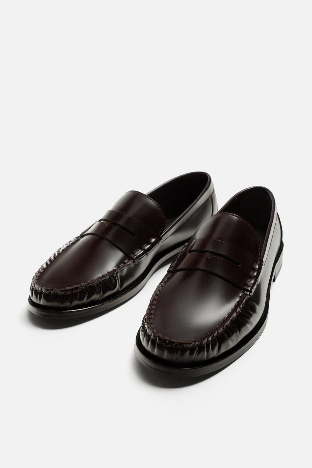LEATHER PENNY LOAFERS - Zara фото 2