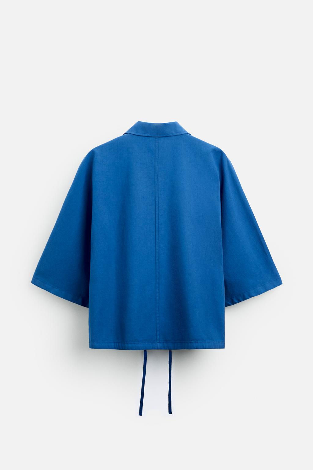 BOXY FIT PAMUKLU KETEN GOMLEK - Zara фото 3