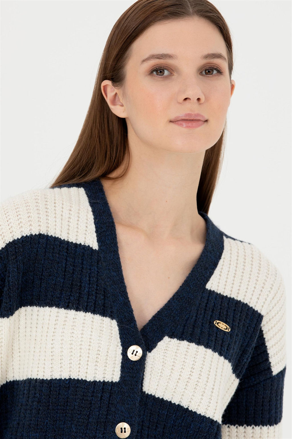 Женский темно-синий трикотажный кардиган - U.s. polo assn фото 2