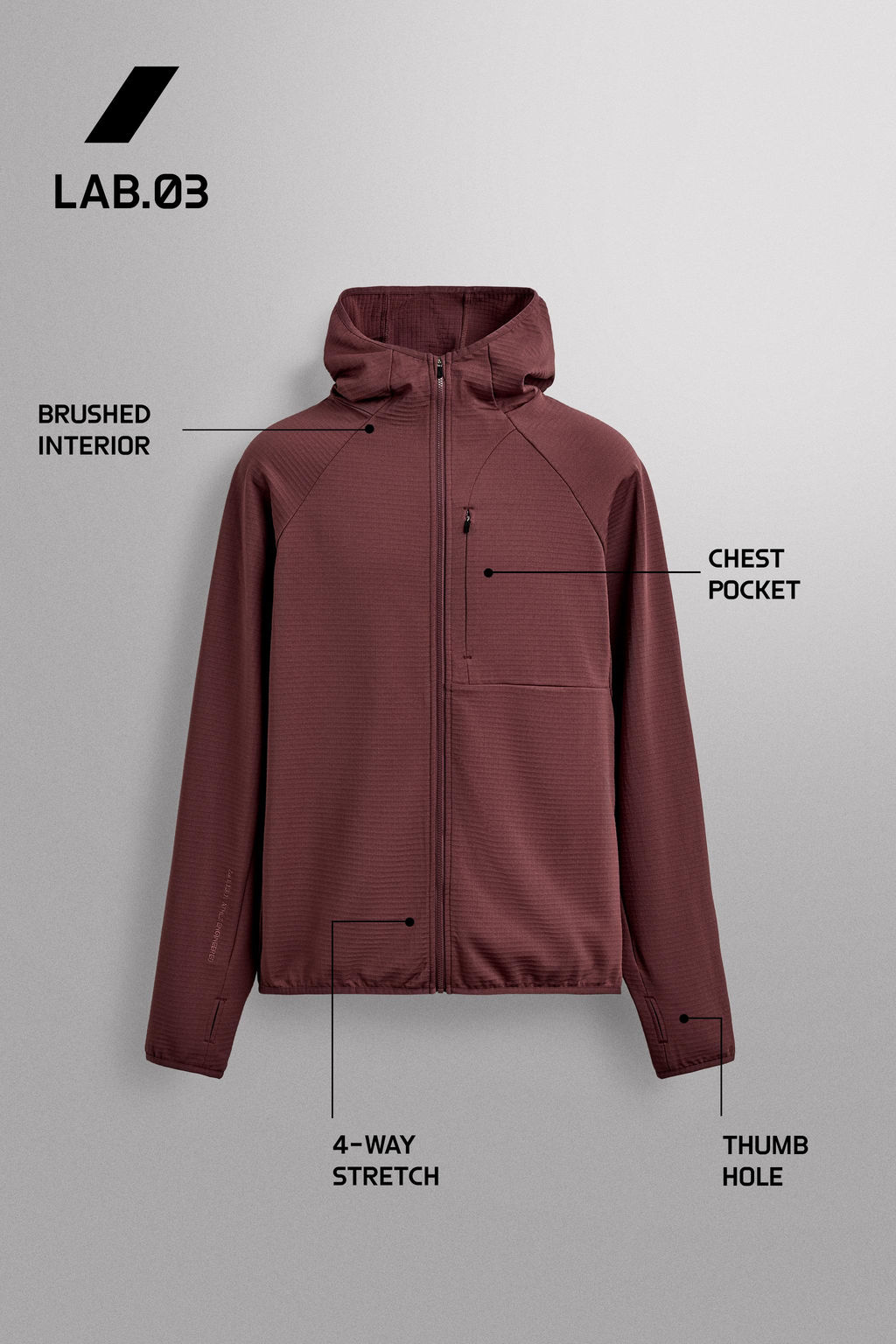 SUDADERA T?CNICA CAPUCHA COMBINADO POLAR / Rosado oscuro