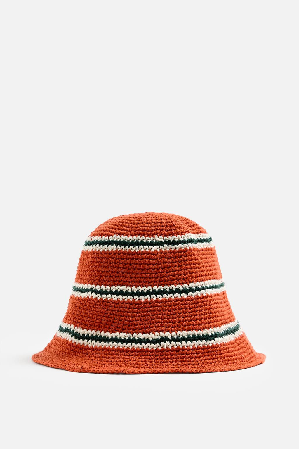 STRIPED CROCHET HAT - Zara фото 5