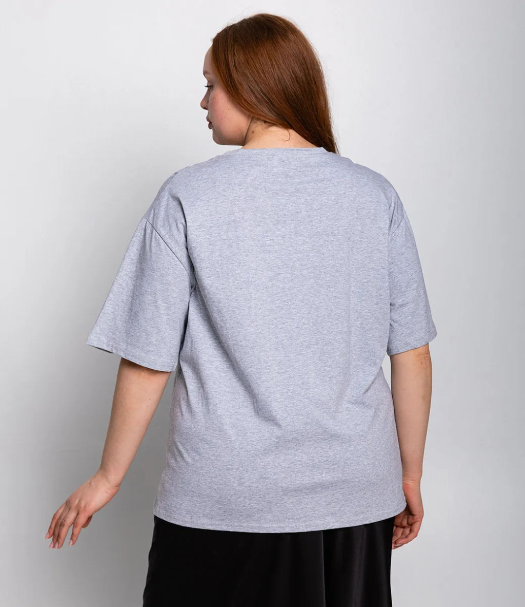 Футболка #ОКТ075001, серый меланж