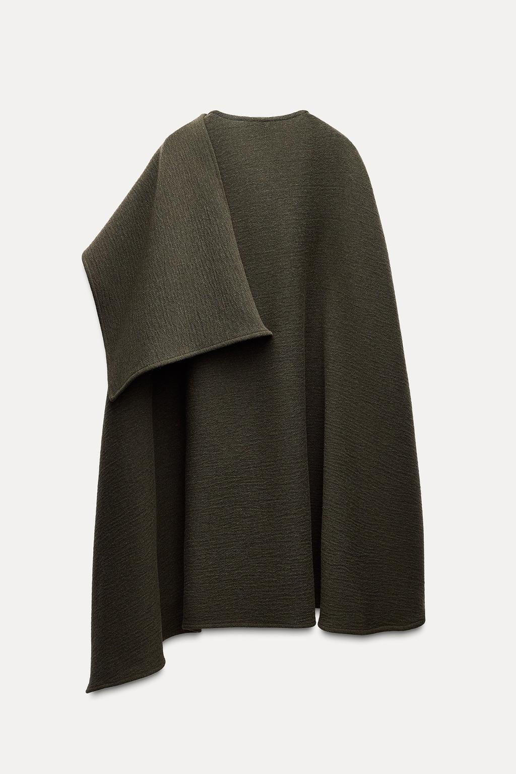ASYMMETRIC WOOL BLEND CAPE ZW COLLECTION - Zara фото 7
