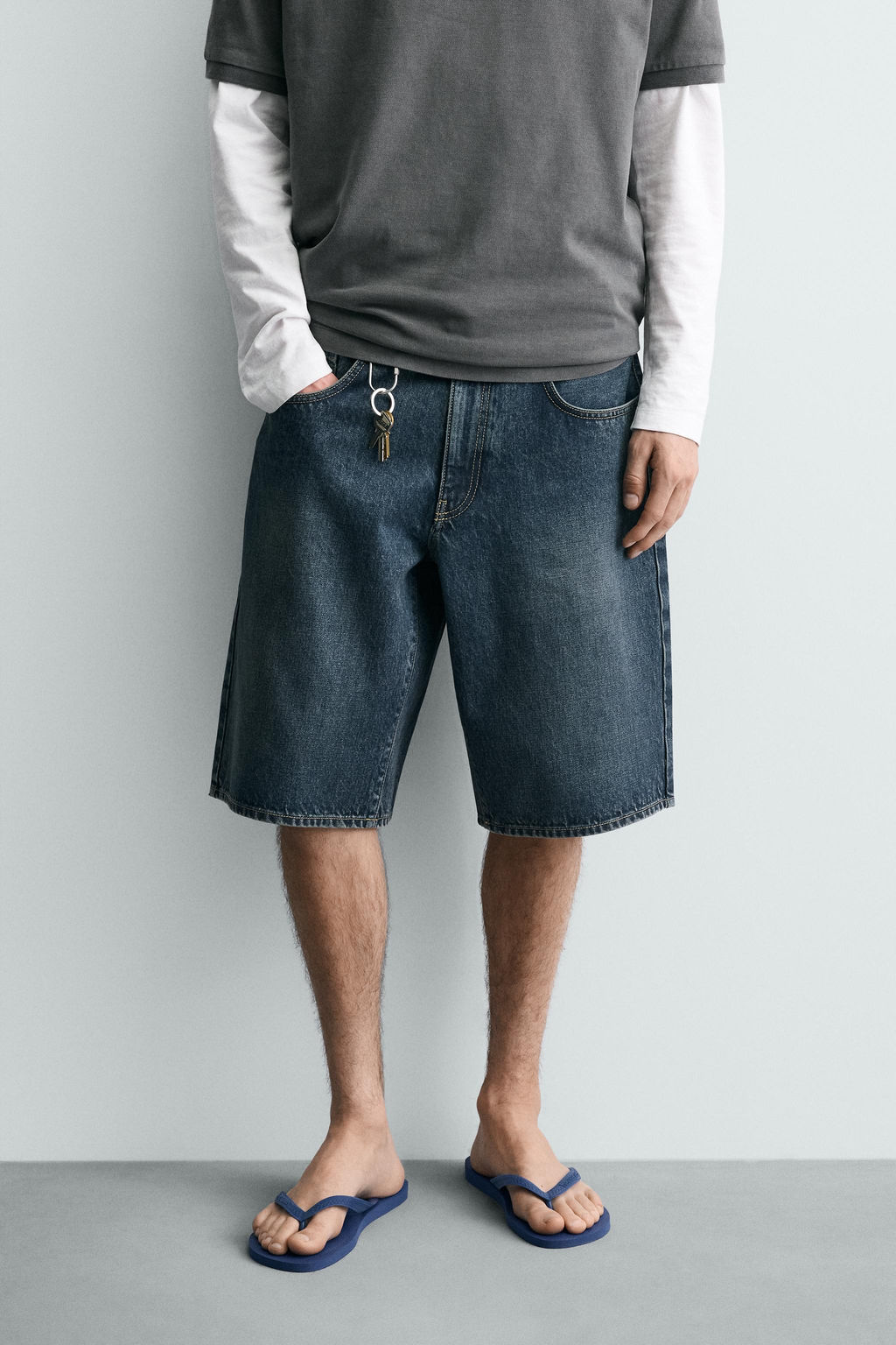 BERMUDA DENIM BAGGY FIT / Azul - Zara фото 2