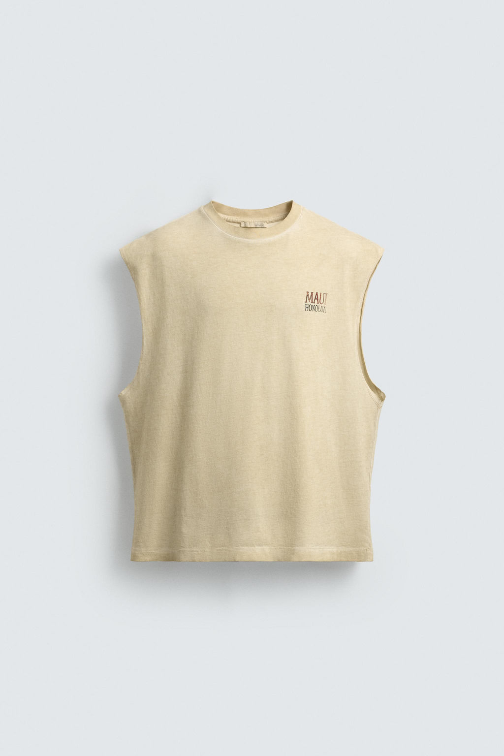 CAMISETA TANK RELAXED FIT ESTAMPADO / Crudo