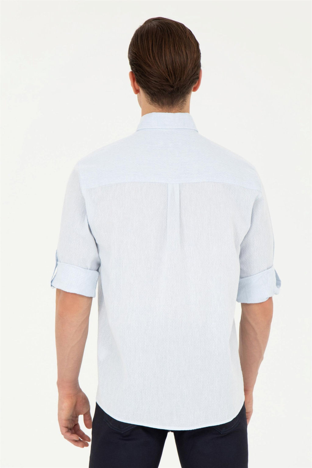 Мужская голубая рубашка с длинным рукавом - U.s. polo assn фото 5