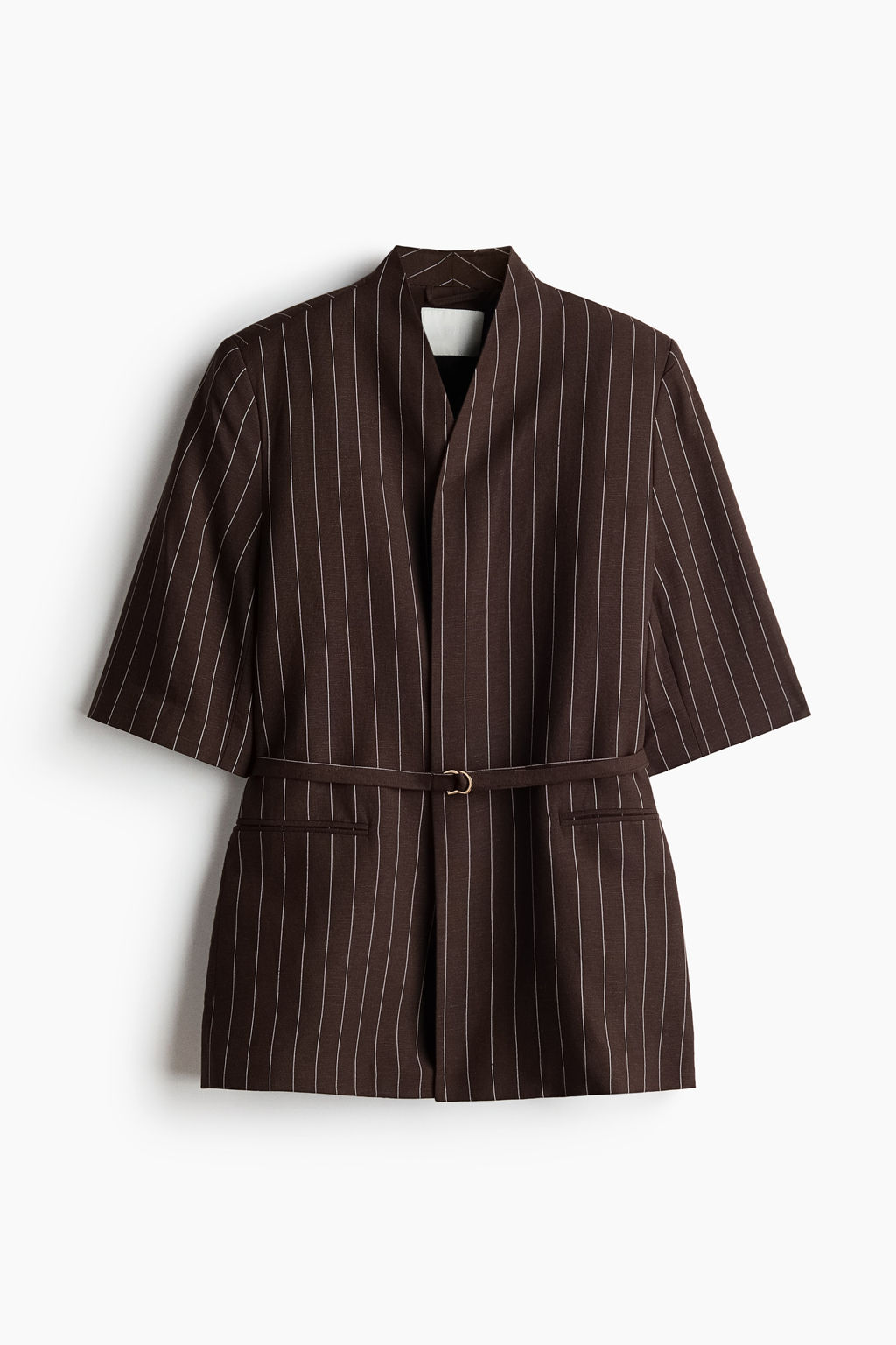 Blazer de manga corta en mezcla de lino