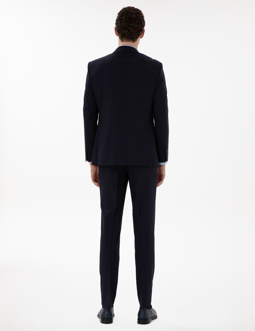 Lacivert Ex. Slim Fit _izgili Y_nl_ Tak_m Elbise