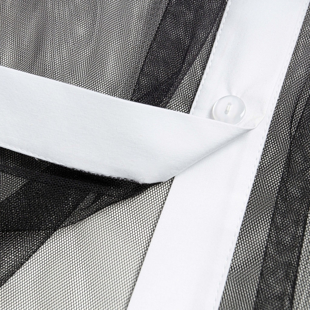 Рубашка комбинированная с сеткой, Срочно на обложку (white) - Charutti фото 12