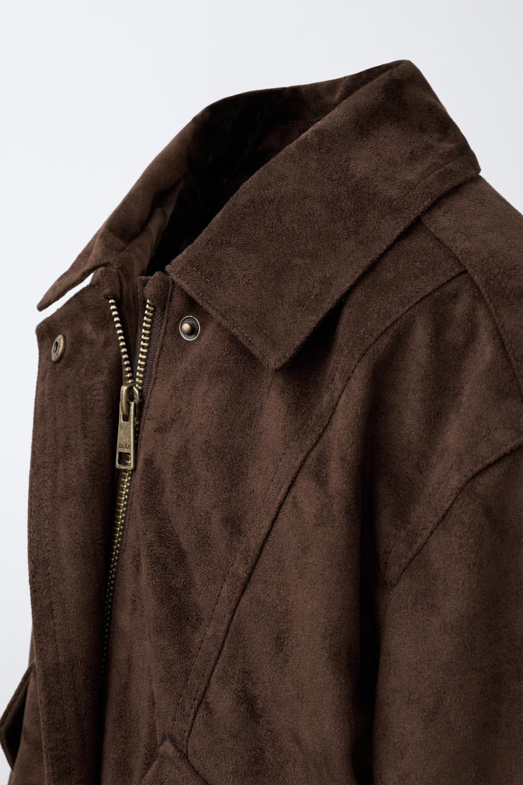 CAZADORA BOMBER EFECTO ANTE / Chocolate - Zara фото 5