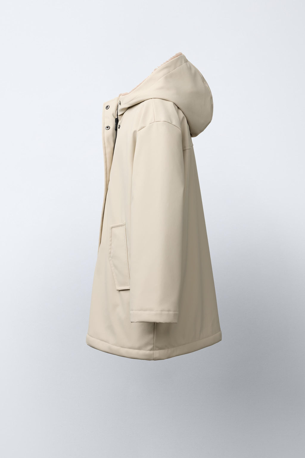 WATER-REPELLENT RUBBERISED FAUX FUR JACKET - Zara фото 3