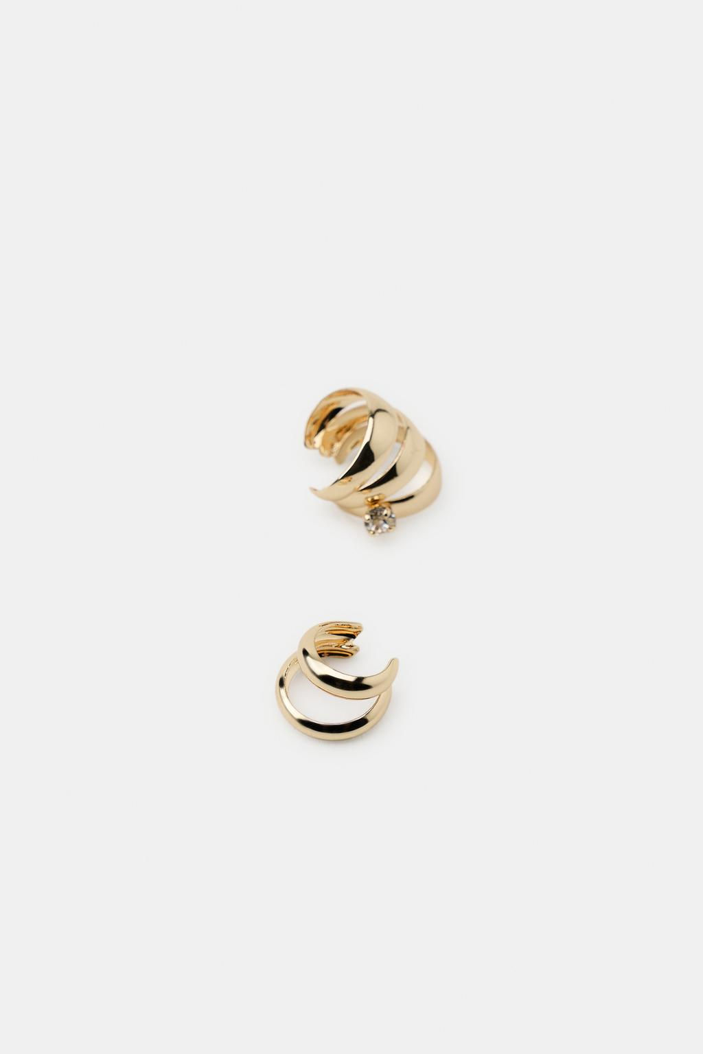 PACK OF TRIPLE HOOP EAR CUFF EARRINGS - Zara фото 4