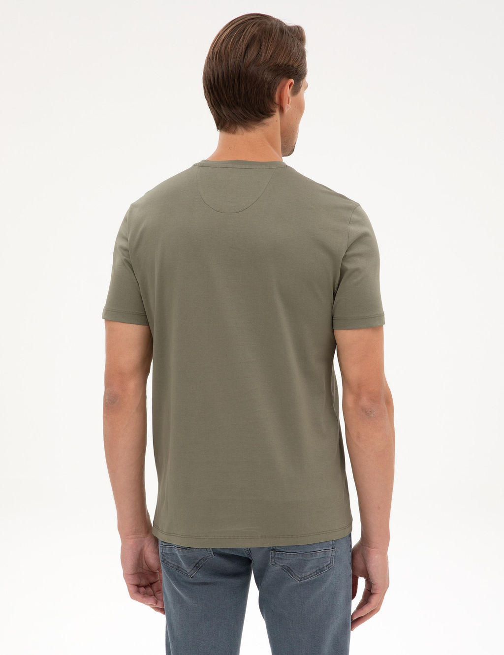 Haki Slim Fit Basic Ti__rt - Pierre cardin фото 12