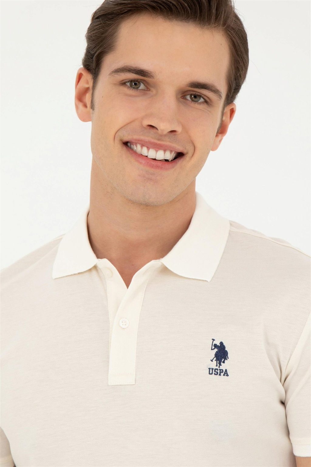 Мужская футболка поло цвета экрю - U.s. polo assn фото 2