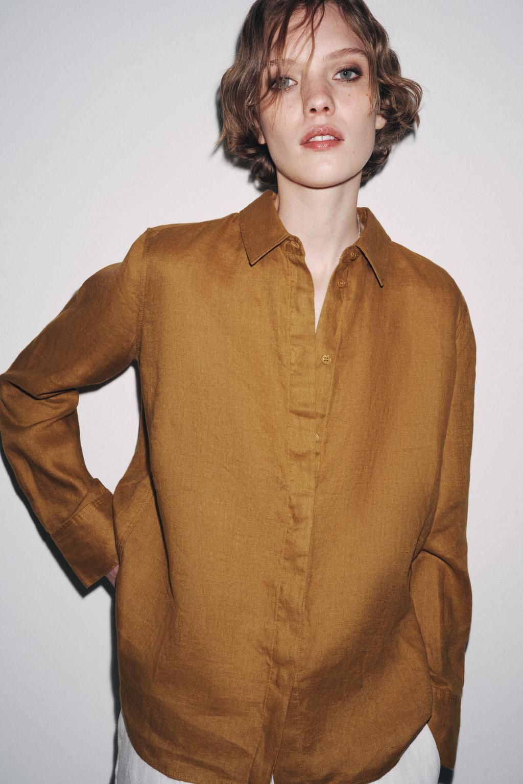 ZW COLLECTION 100% LINEN SHIRT - Zara фото 19