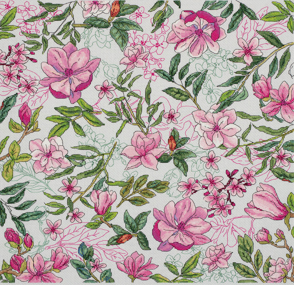 Набор для вышивания PANNA PD-7287 Подушка. Магнолия 40 х 40 см