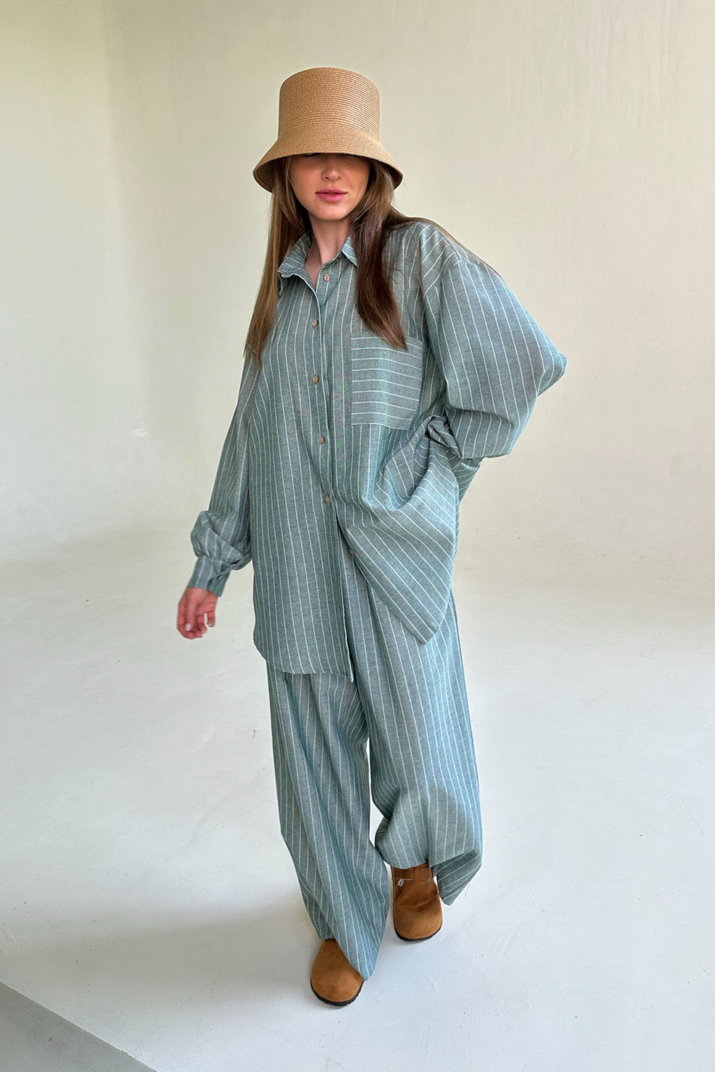 Костюм женский SET065/12/Зеленый, белый - M&G all natural фото 2