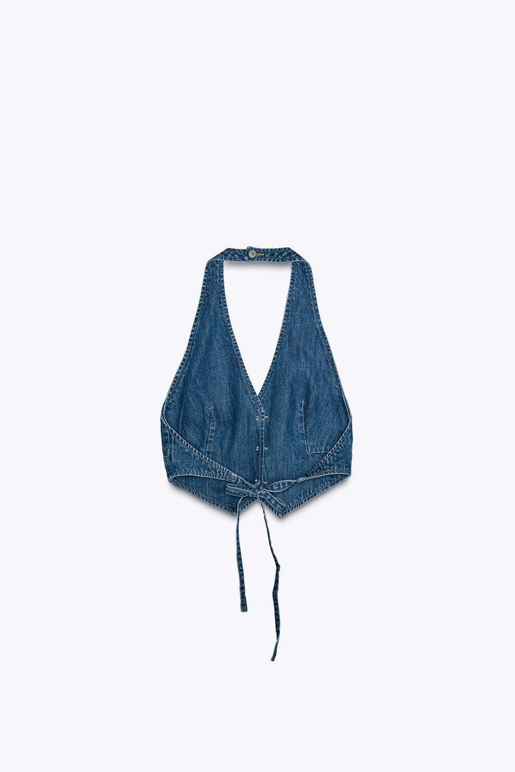 TIE DENIM TOP - Zara фото 13