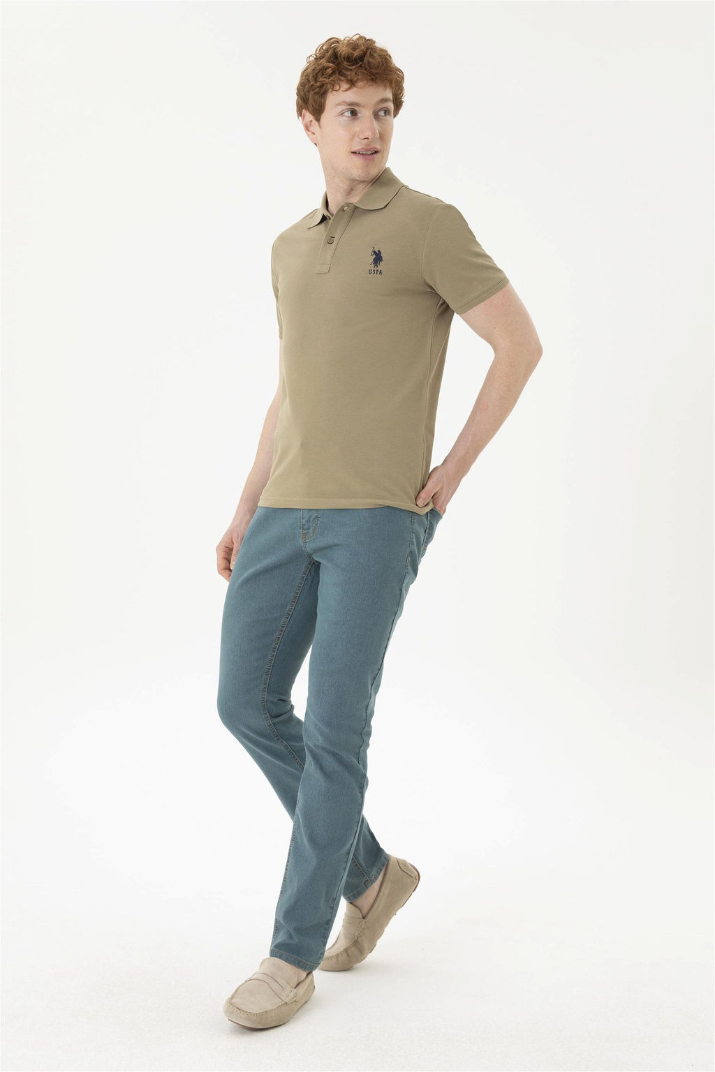 Мужские зеленые джинсовые брюки - U.s. polo assn фото 3