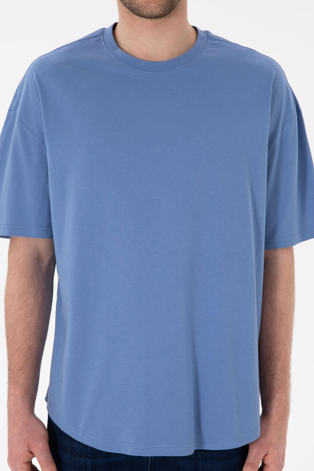 Erkek Long Fit Bisiklet Yaka Koyu Mavi Basic Ti__rt Sepette S_rpriz _ndirim - U.s. polo assn фото 7