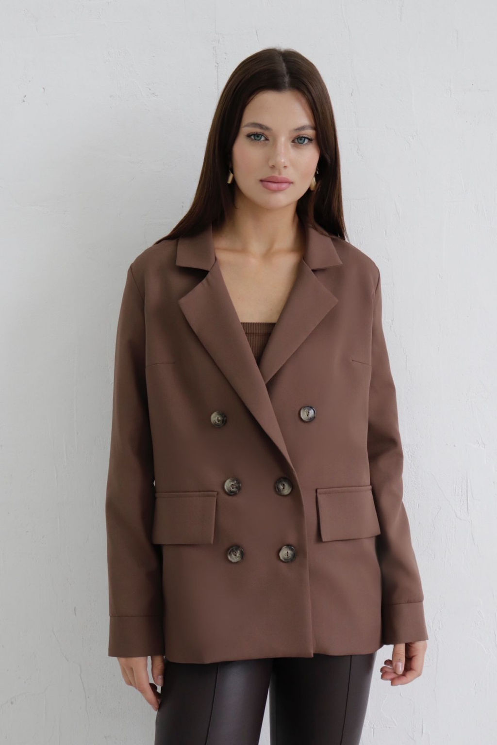 10554 Жакет двубортный шоколад - Martichelli фото 17