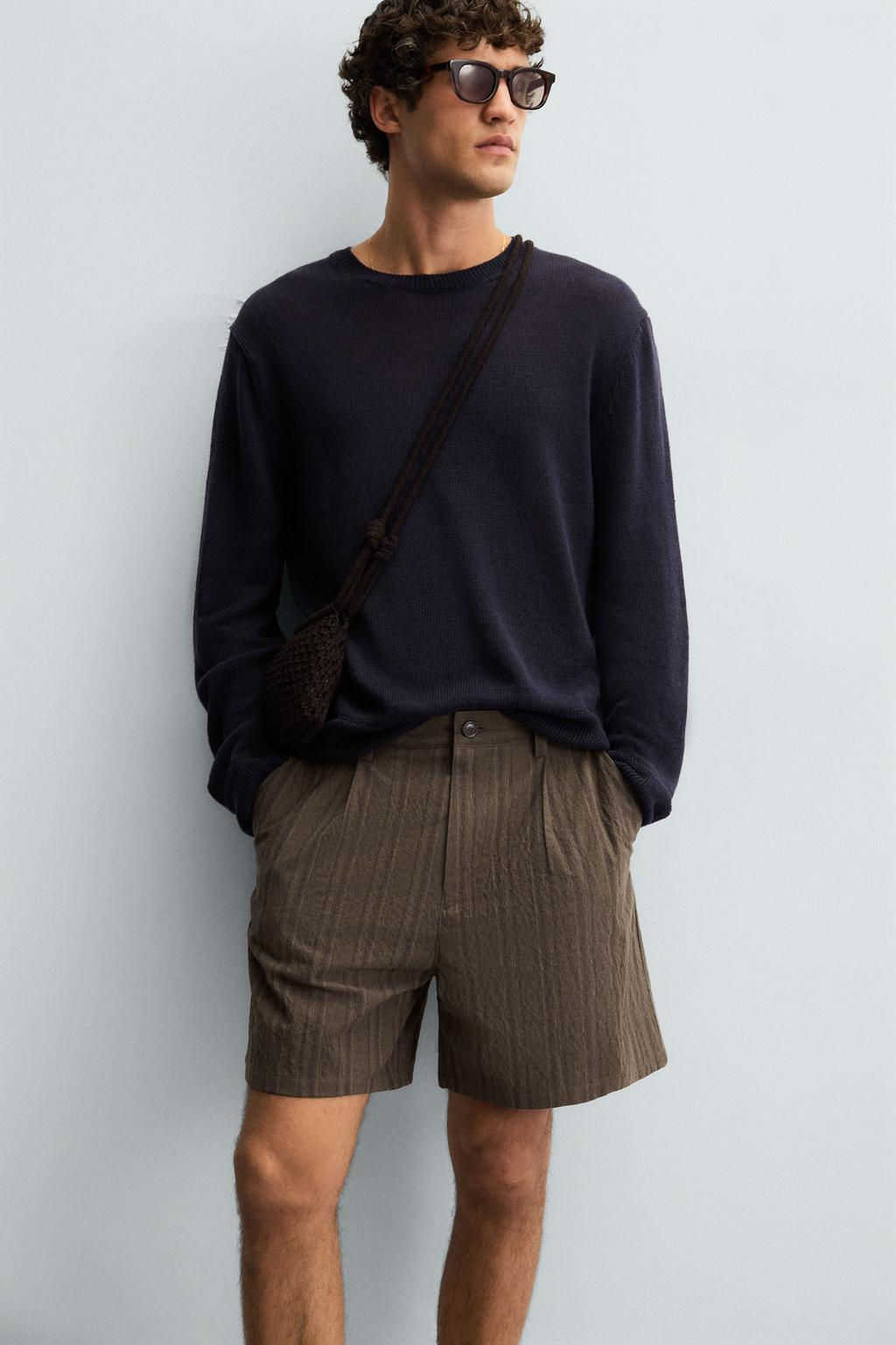 STRIPED REGULAR FIT BERMUDA SHORTS - Zara фото 7