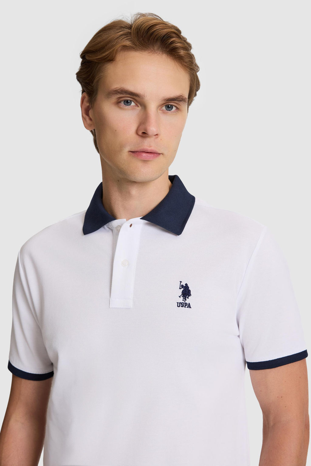 Erkek Beyaz Regular Fit Polo Yaka Basic Ti__rt - U.s. polo assn фото 2