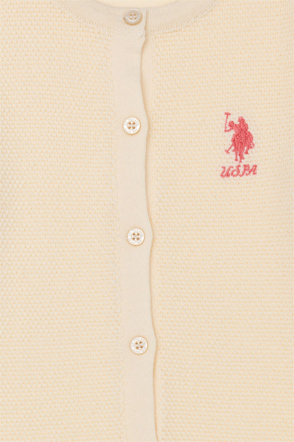 Кремовый трикотажный кардиган для девочки - U.s. polo assn фото 4
