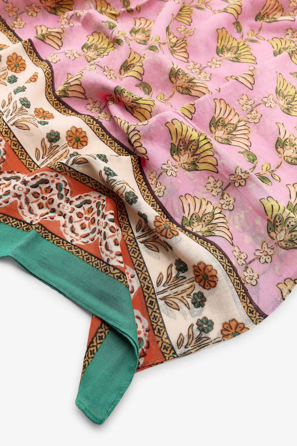 PRINTED SCARF WITH COTTON - Zara фото 6
