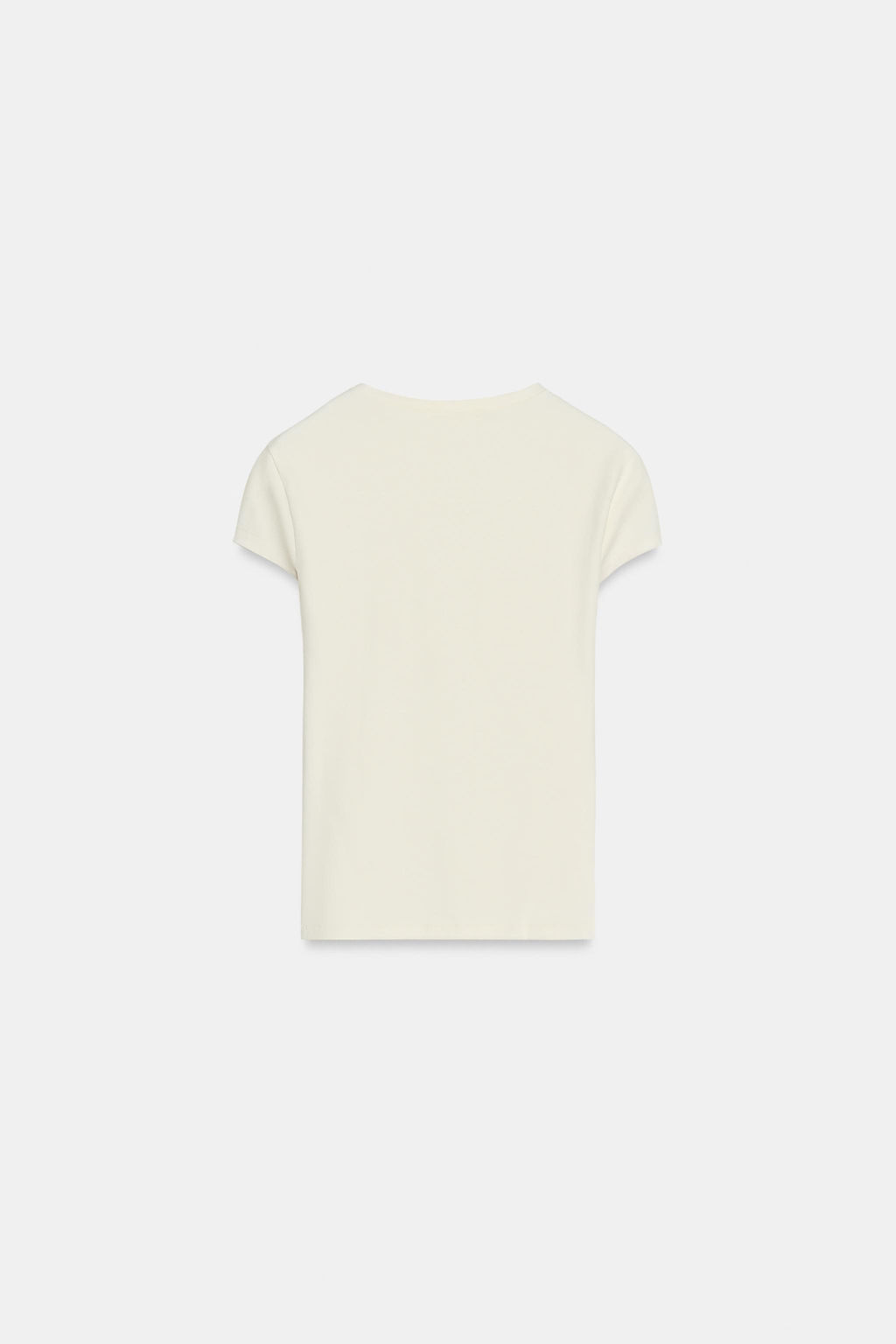 CAMISETA ENTALLADA MANGA CORTA / Crudo - Zara фото 5