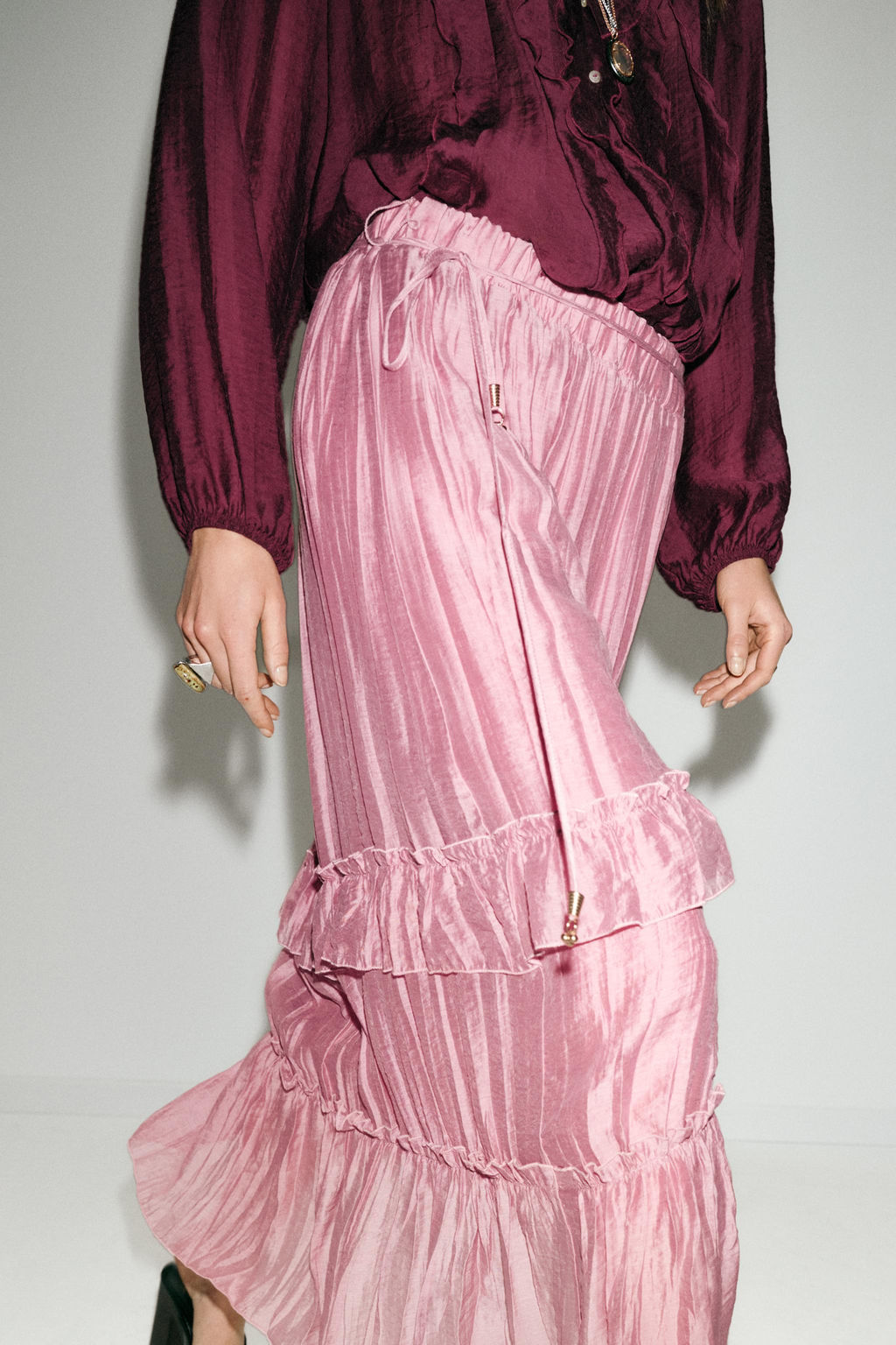 RUFFLED MIDI SKIRT - Zara фото 17