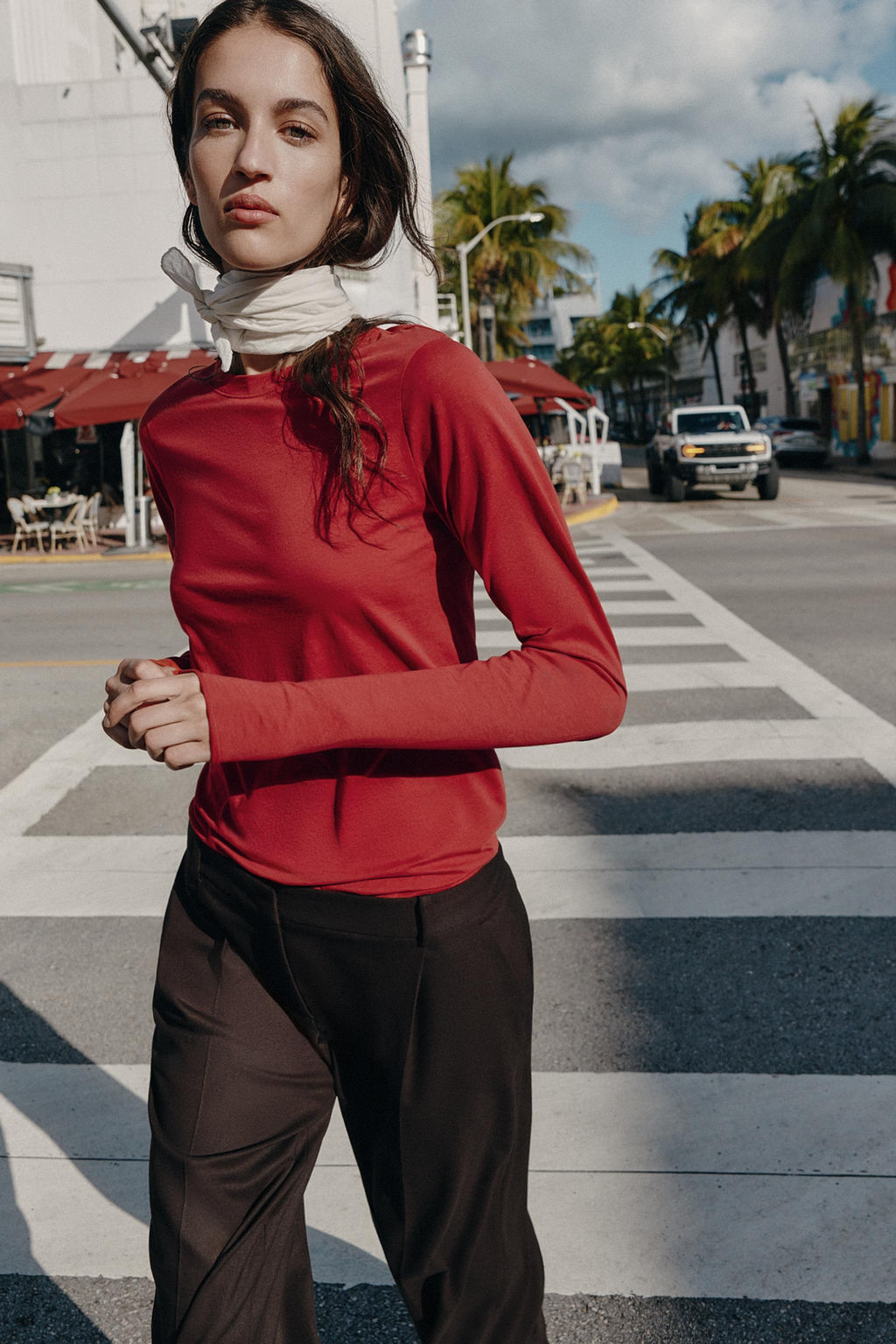 COTTON LONG SLEEVE T-SHIRT - Zara фото 17