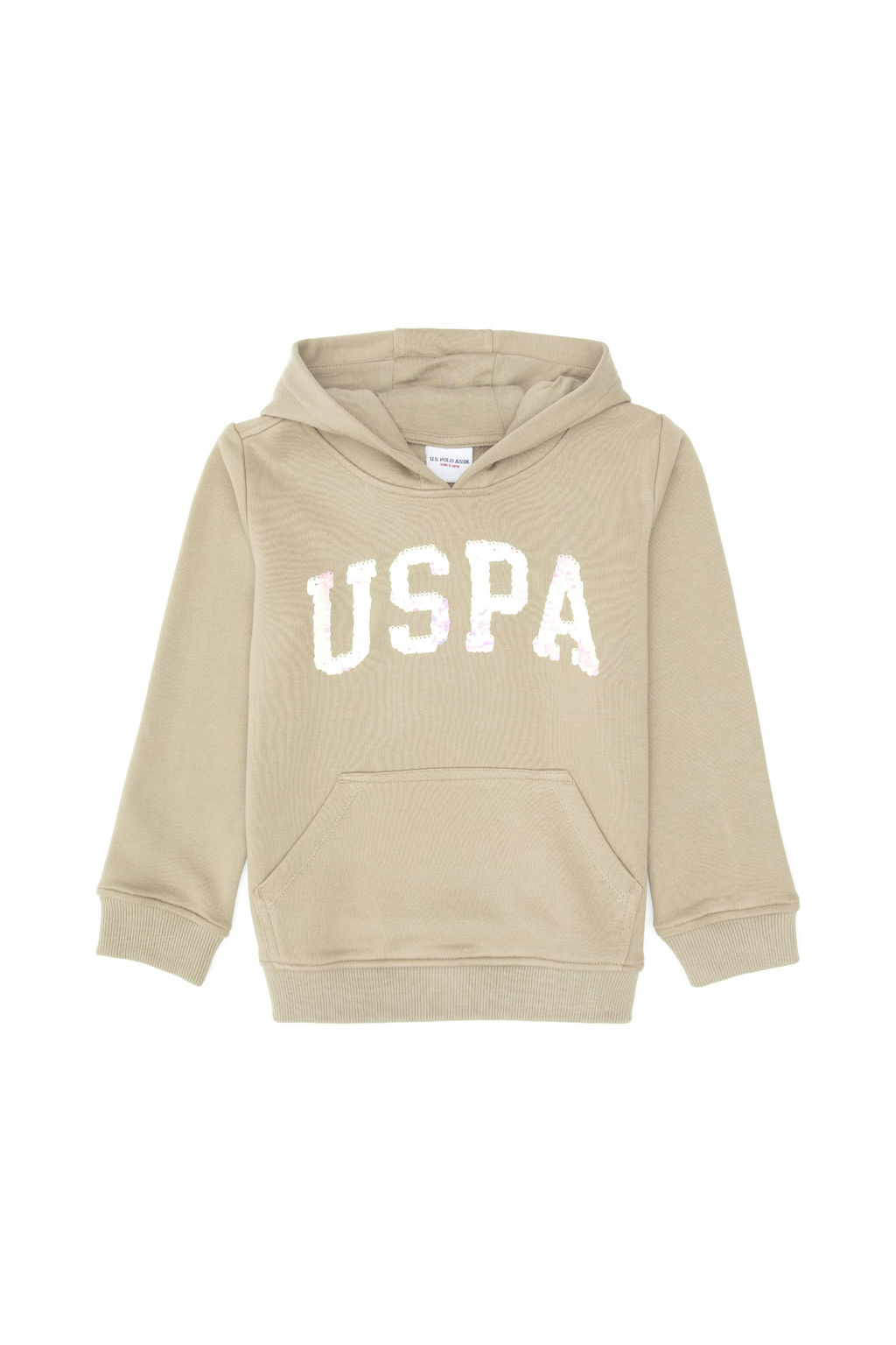 K_z _ocuk A__k Haki Payet __lemeli Kap__onlu Basic Sweatshirt Sepette S_rpriz _ndirim - U.s. polo assn фото 2