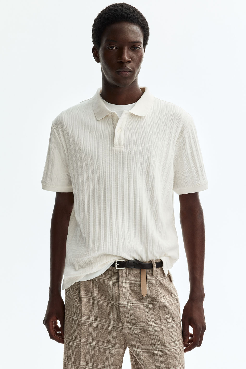 Polo en punto con textura Slim Fit - H&m фото 9