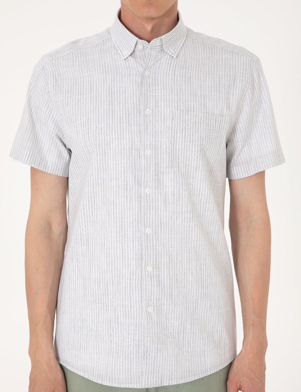 Haki Regular Fit K_sa Kollu G_mlek