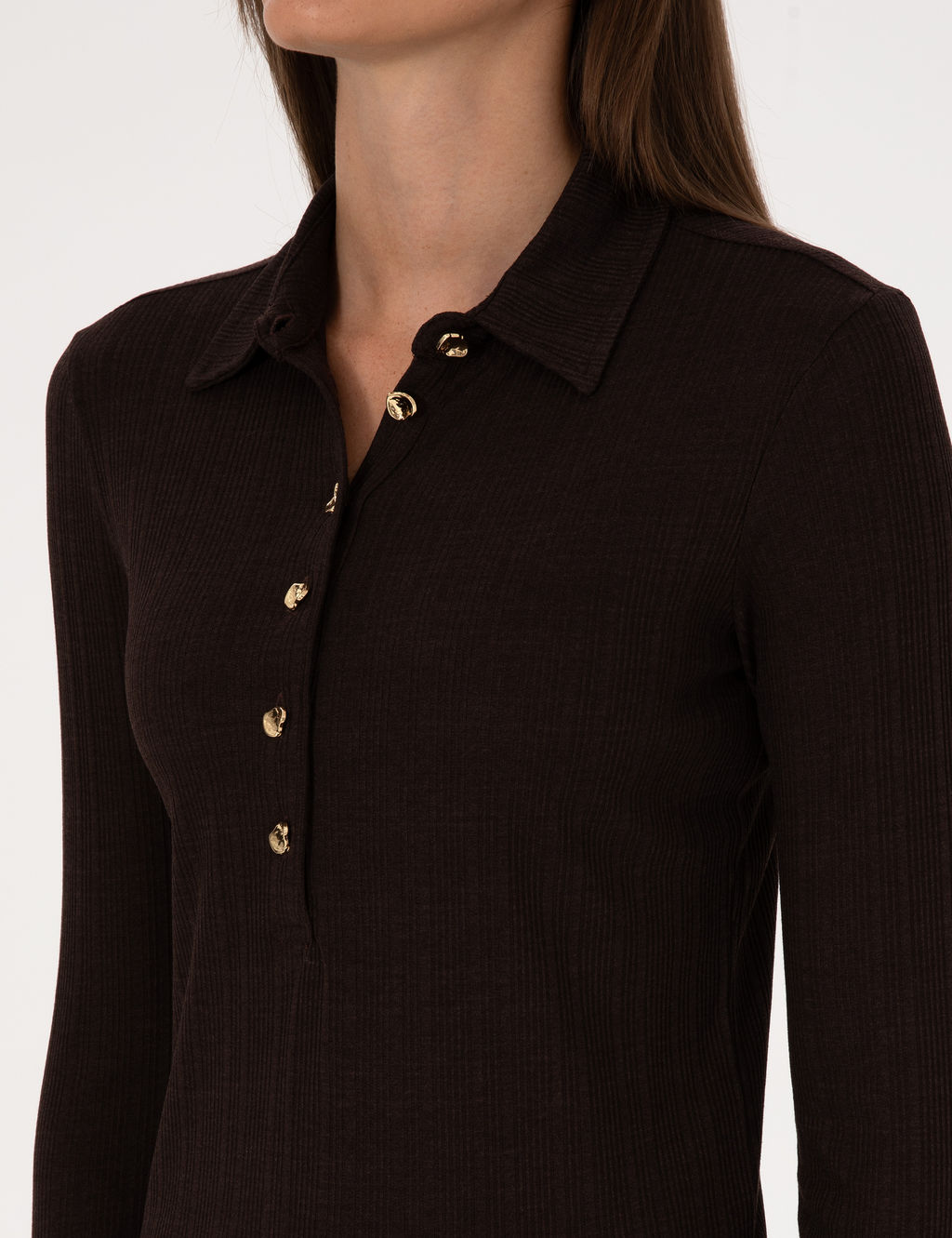Kahverengi Slim Fit _rme Bluz
