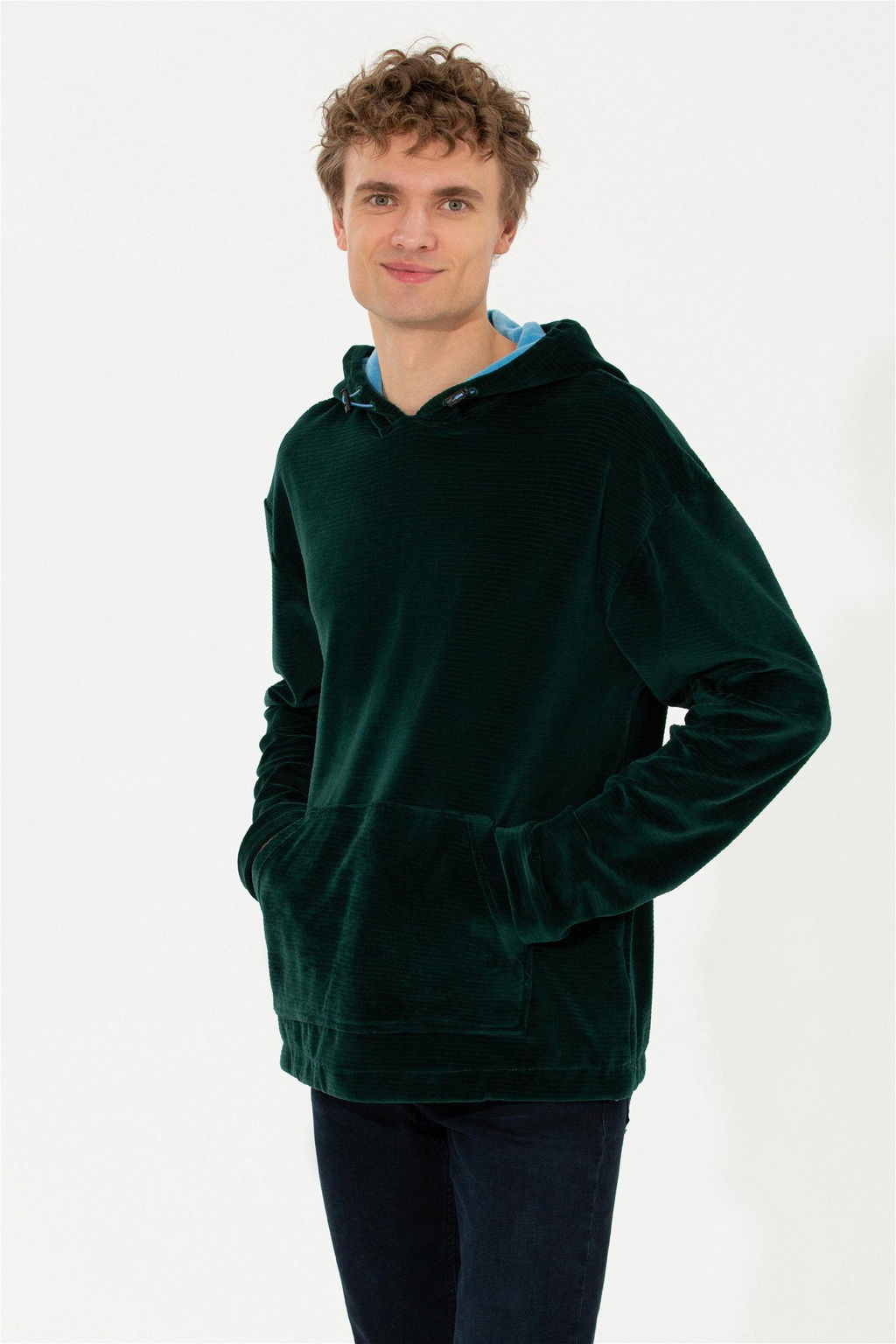 U. S. Polo Assn Мужская зеленая комфортная толстовка с капюшоном - U.s. polo assn фото 9