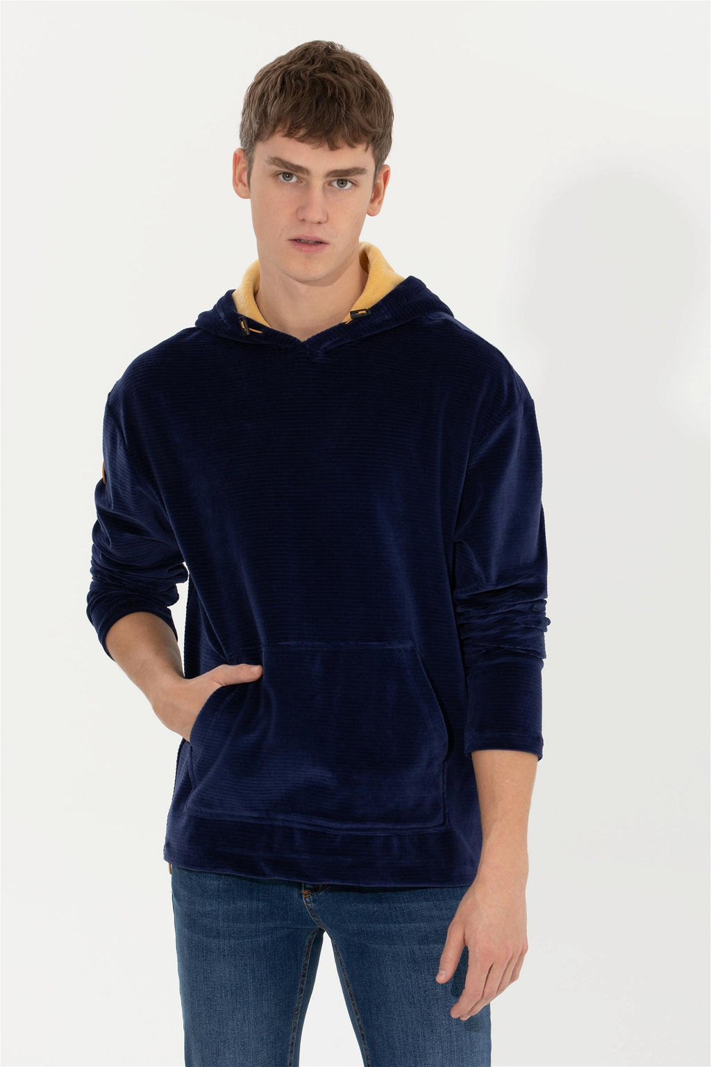 U. S. Polo Assn Мужская темно-синяя комфортная толстовка с капюшоном - U.s. polo assn фото 7