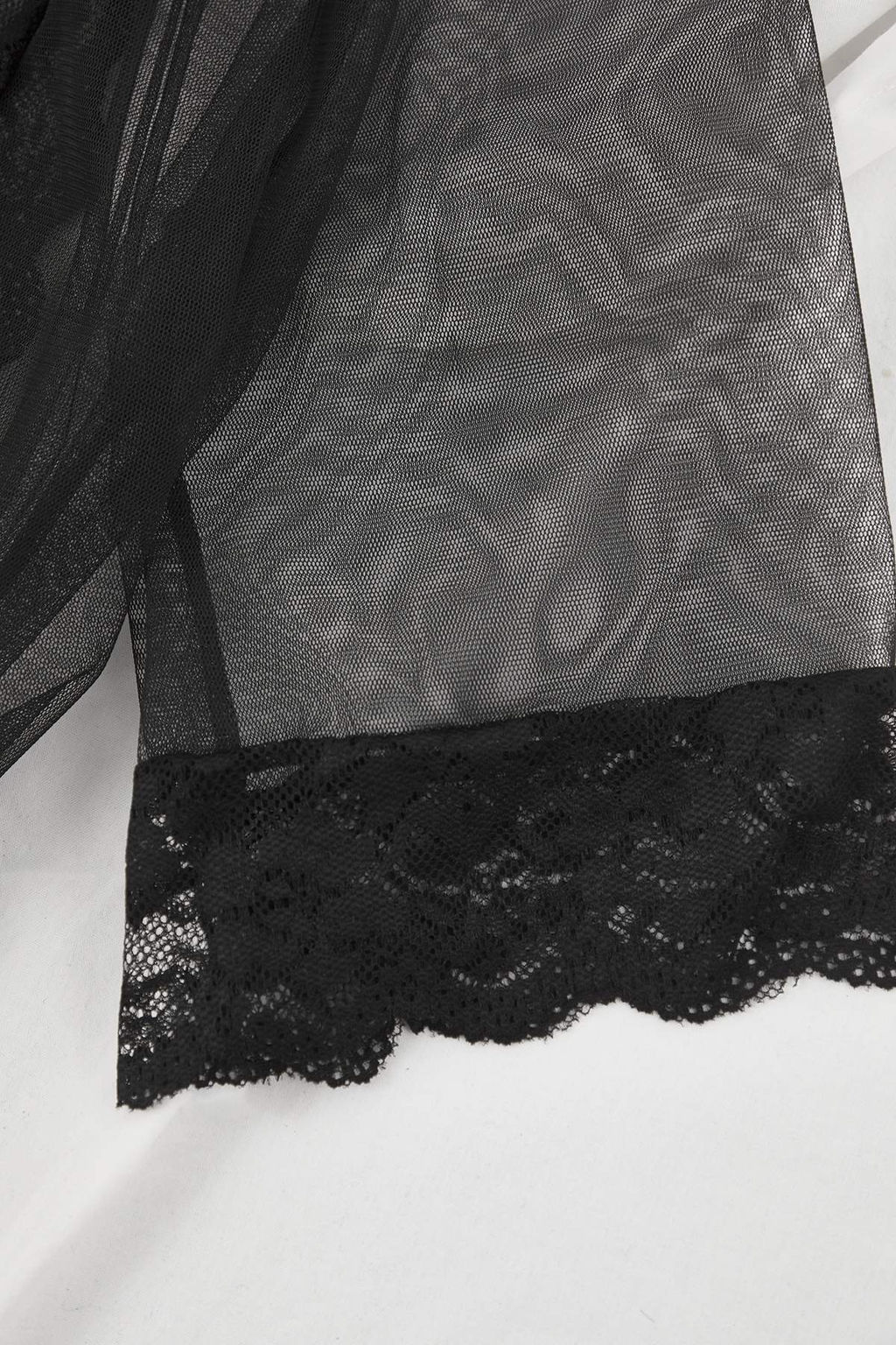 Siyah 3lu Tul Dantel Detayl? Kaps?z Orme Sabahl?k+Ic Camas?r? Tak?m? THMAW26CC00013 - Trendyolmilla фото 7