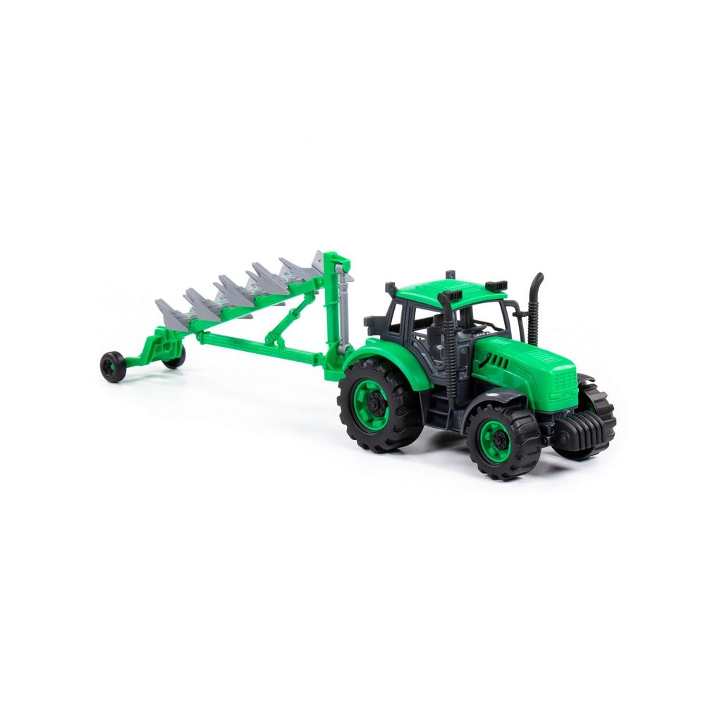 Трактор Прогресс с плугом инерционный (зелёный) (в коробке) - Полесье фото 6