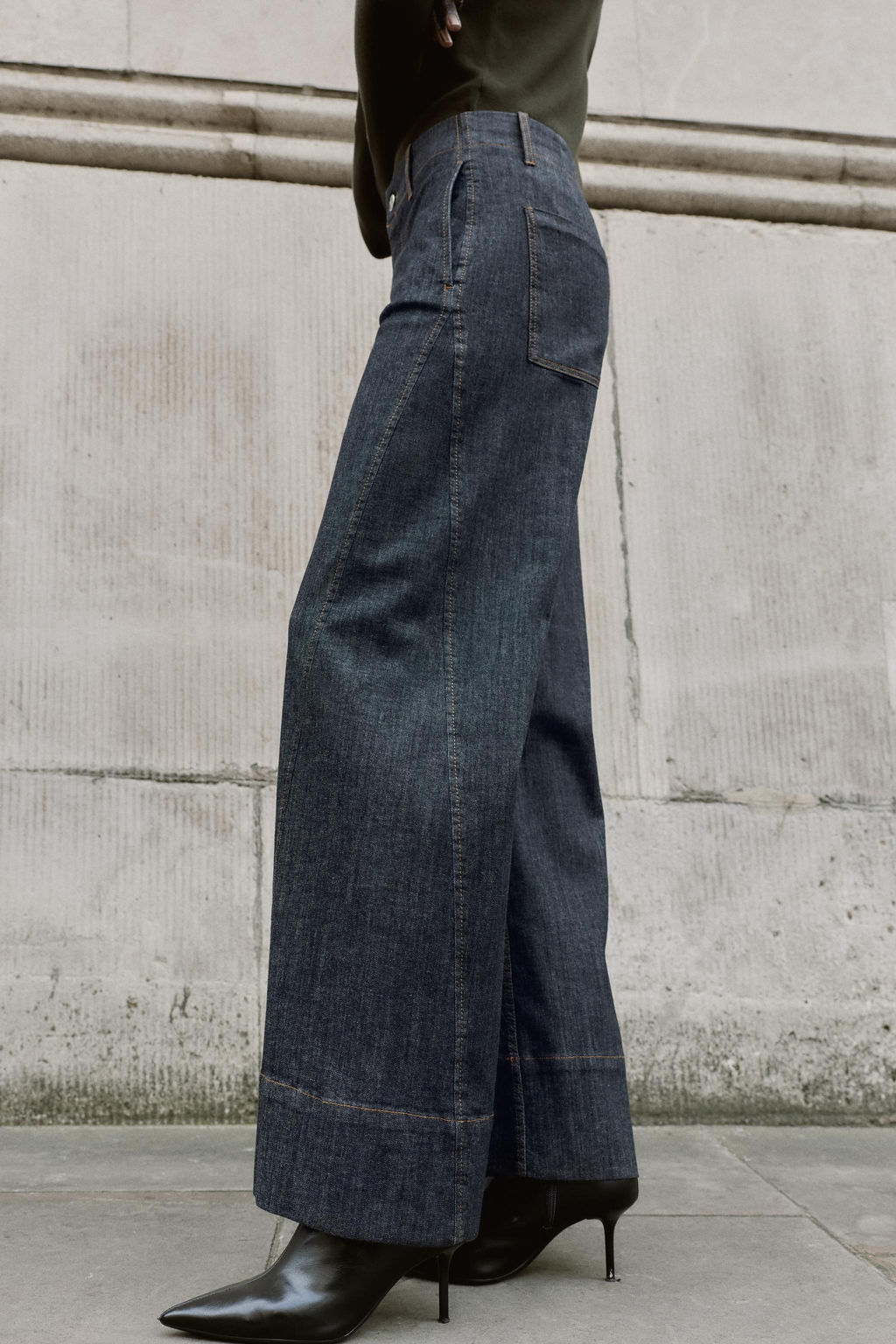 WIDE LEG TROUSERS WITH SEAMS - Zara фото 3