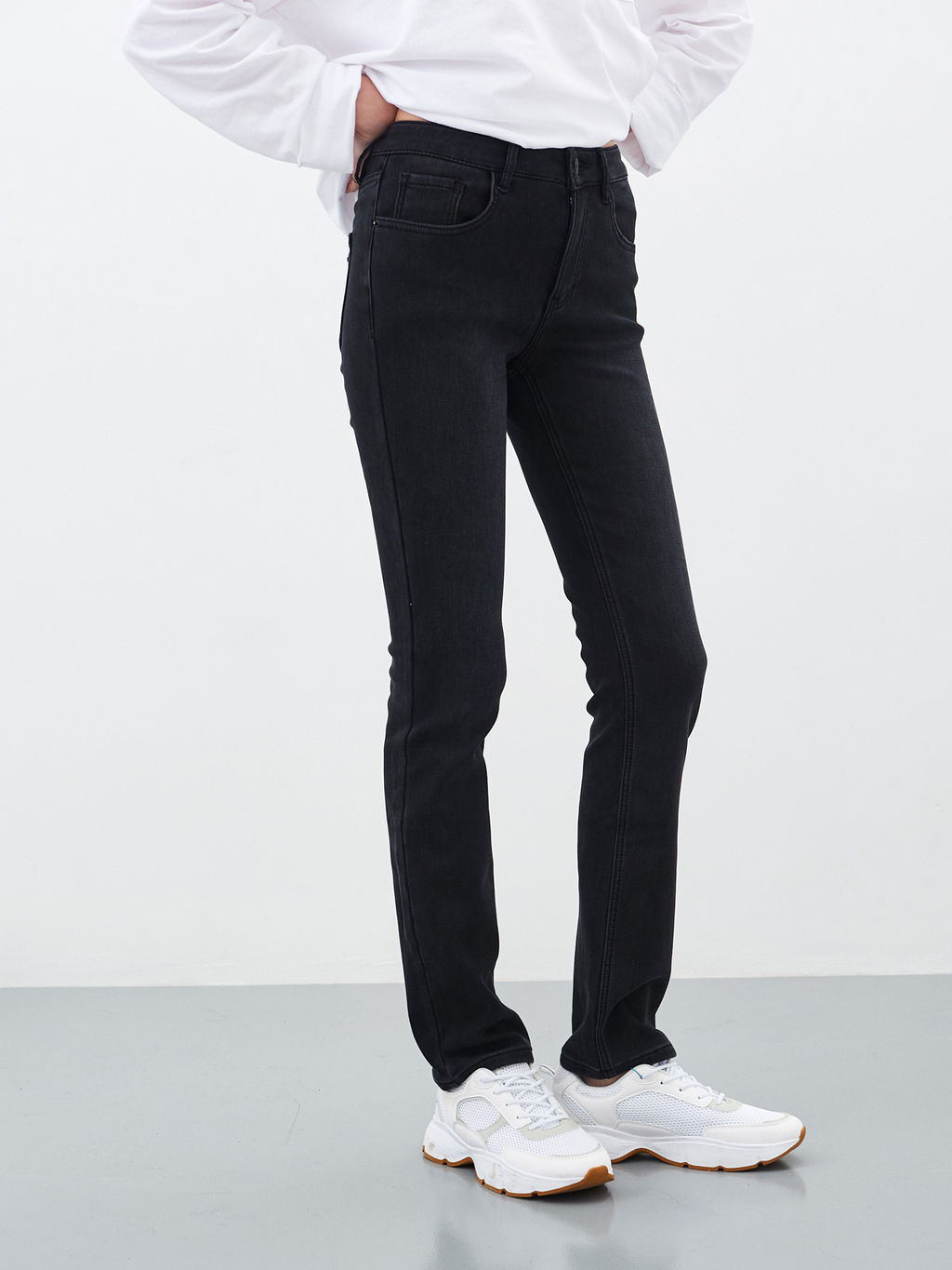 Утепленные Женские Джинсы Прямые на Флисе