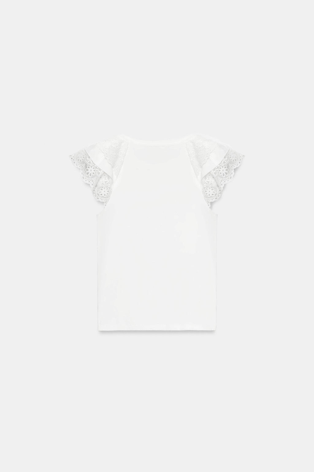 CAMISETA MANGA CORTA BORDADOS / Blanco - Zara фото 6
