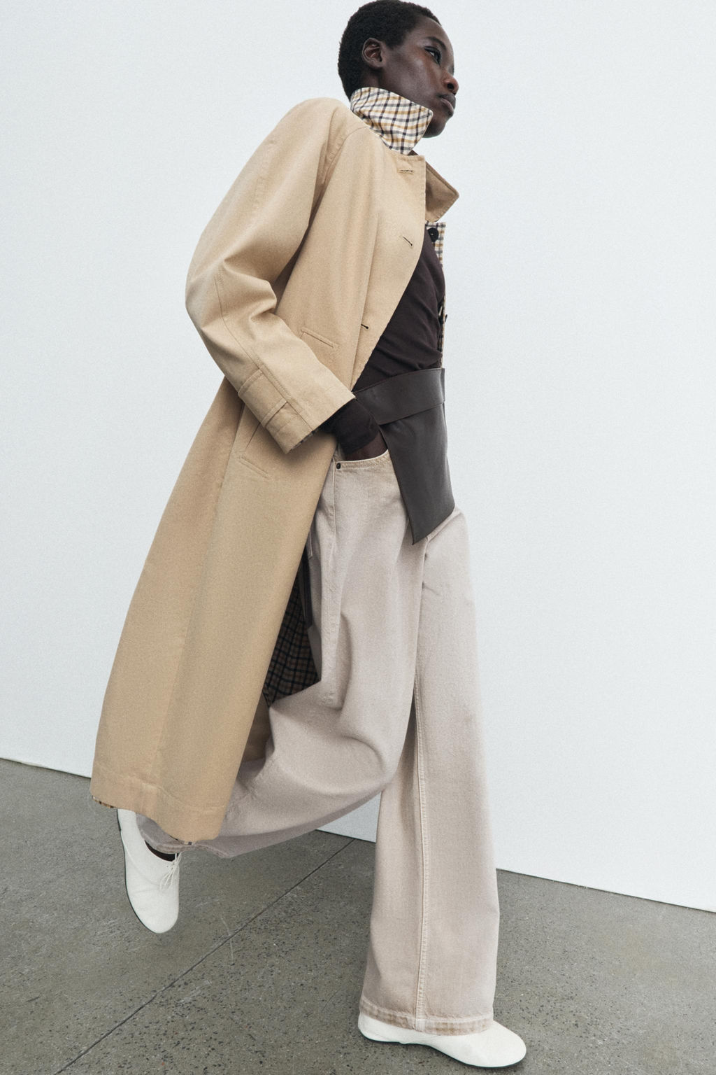 ZW COLLECTION REVERSIBLE CHECKS TRENCH COAT - Zara фото 7