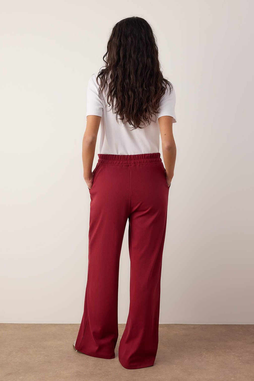 Lacivert Mevsimlik Wide Leg/Genis Paca Baplama Detayl? Esnek Orme Esofman Alt? TWOAW26EA00005 - Trendyolmilla фото 12